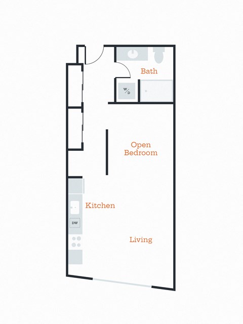 a floor plan of a house with a bedroom and a living room